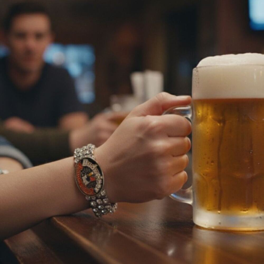 Vintage Budweiser Rhinestone Stretch Bracelet | King of Beers Artisan